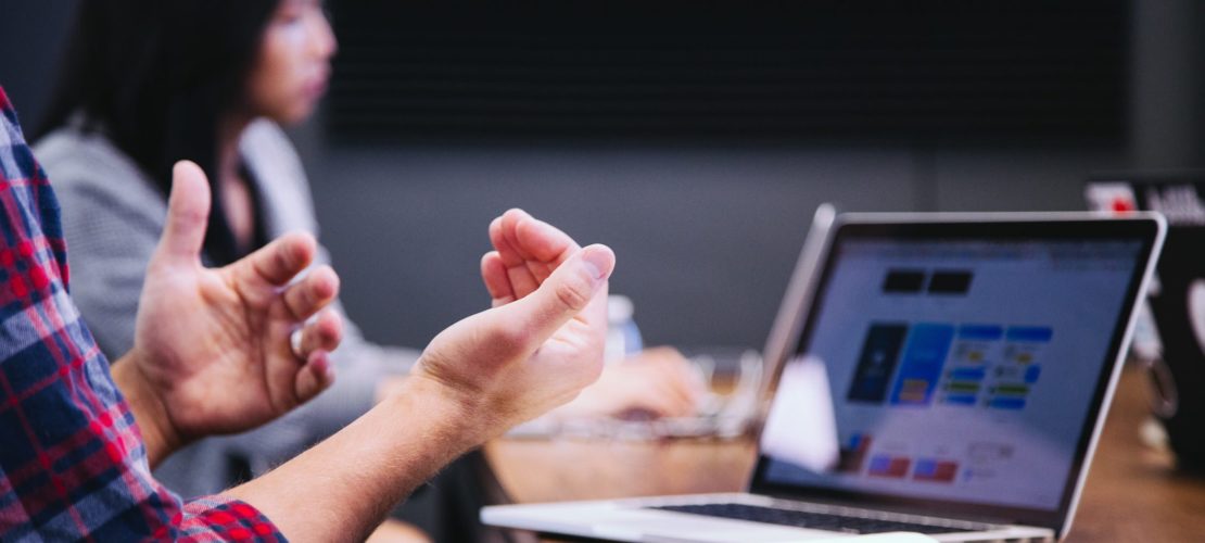 startup collaboration open laptop