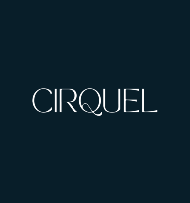The name CIRQUEL in white font on a dark blue background